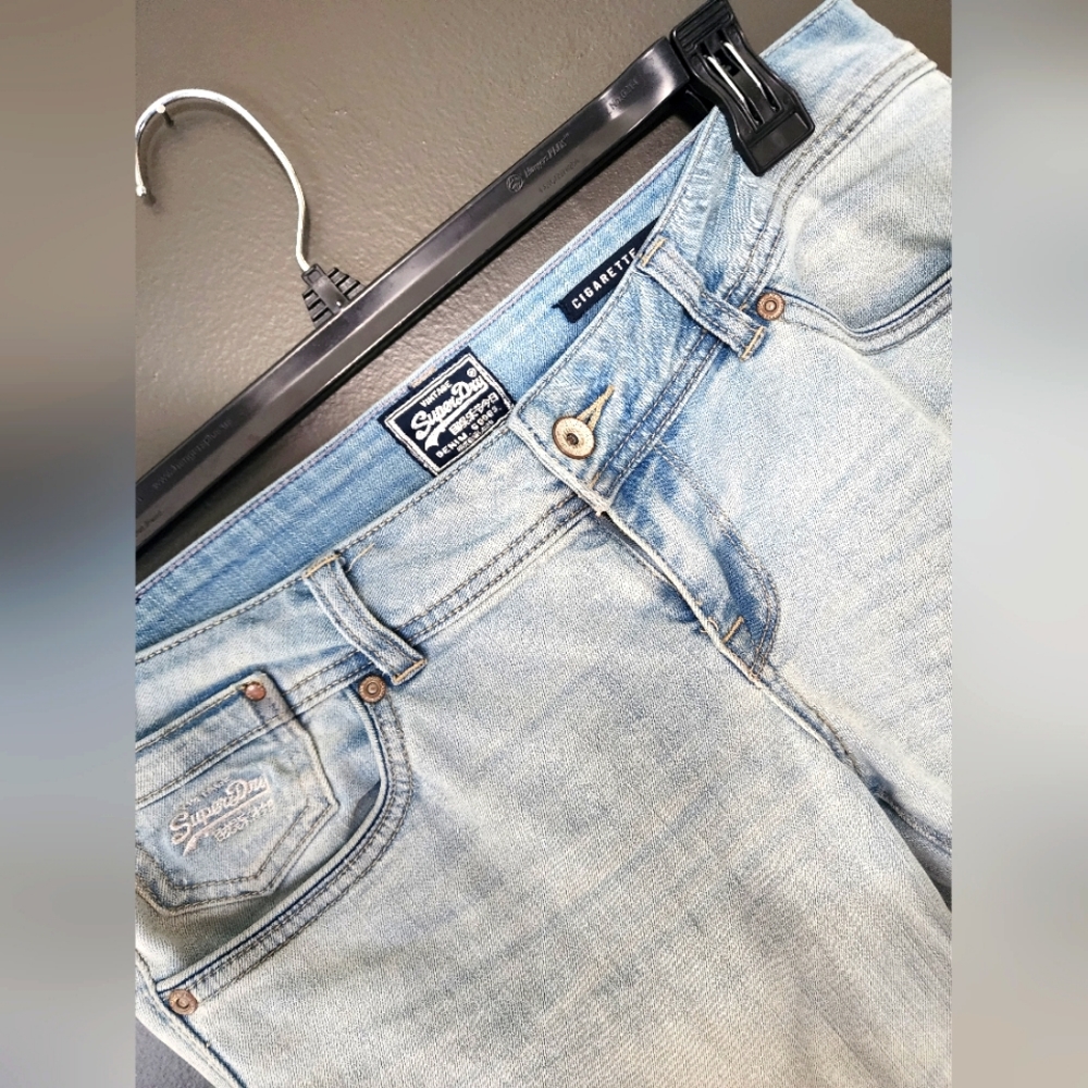 Superdry Cigarette Slim Light Wash Jeans Size 32W - 30L